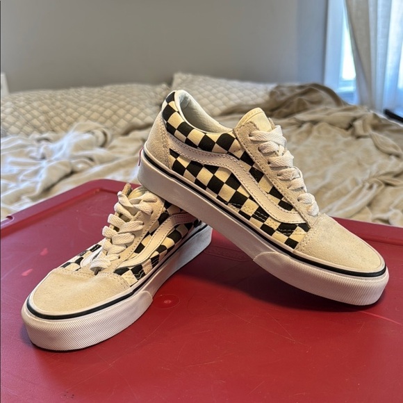 Vans old school, black and white checkered, suede toe heel men’s 3.5 women’s 5 - Picture 3 of 12